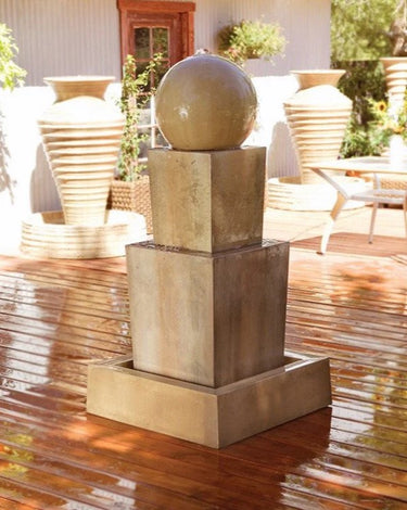 Double Obtuse With Ball Garden Water Fountain- Gist Fountains